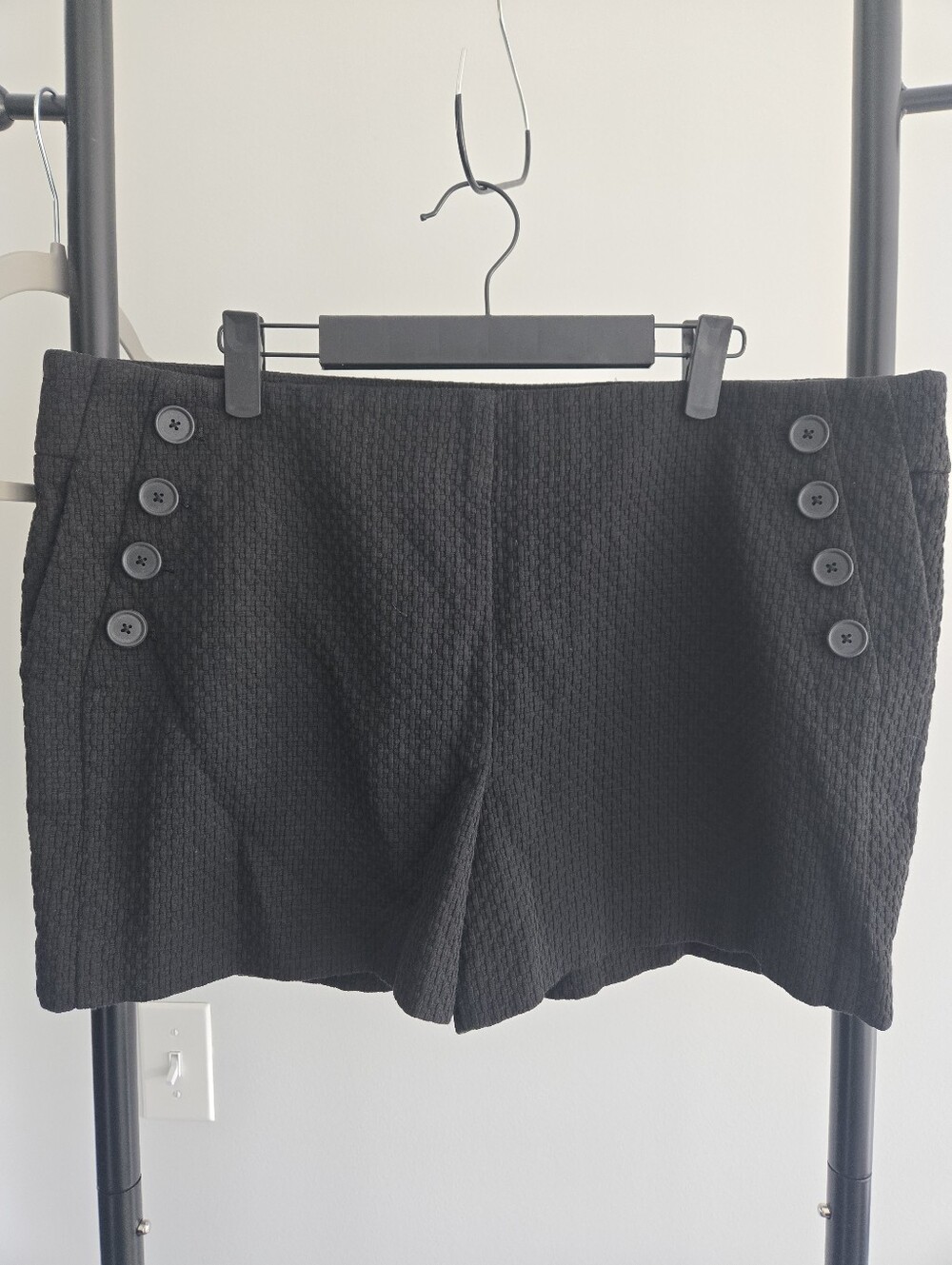 Ann Taylor LOFT Riviera Textured Sailor Shorts Black Size 14